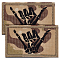 Luminous Nylon Hook and Loop Tapes, Rectangle with Skeleton Gesture, BurlyWood, 51x82x4mm