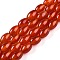 Dyed Natural Agate Beads Strands, Rice Beads, Orange Red, 8.5~9x6mm, Hole: 1mm, about 41pcs/strand, 14.76''(37.5cm)