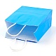 純色クラフト紙袋  ギフトバッグ  ショッピングバッグ  紙ひもハンドル付き  長方形  ドジャーブルー  33x26x12cm AJEW-G020-D-01-4