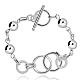 Exquisite Brass Ring Link Bracelets for Women BJEW-BB08951-1