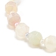 Bracelet extensible perlé rond en agate naturelle avec graine de verre BJEW-JB08195-01-4