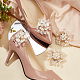 CRASPIRE 4Pcs 2 Styles Flower Alloy with Plastic Imitation Pearl Shoe Decorations FIND-CP0001-64-4