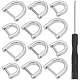 GORGECRAFT 1 Box 3 Sizes D-Rings Horseshoe Shape D Ring U Shape 12PCS Screw in Shackle Semicircle Metal D Rings Leather Buckle Purse Holder with Small Screwdriver for Purses Bag Craft(Sliver) FIND-GF0002-48P-1