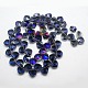 Half Plated Crystal Glass Beads Strands EGLA-F028-B02-2