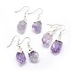 Natural Amethyst Dangle Earring EJEW-F173-D01-S-1