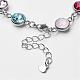 304 Stainless Steel Glass Link Bracelets BJEW-JB02795-4