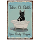 Creatcabin черный кот металлическая жестяная вывеска декор для ванной комнаты плакат винтаж ретро прими ванну ты грязный хиппи искусство забавные картины табличка для дома кухня ванная комната кафе бар паб украшения подарок 8 x 12 дюйм AJEW-WH0157-537-1