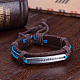 Adjustable Casual Unisex Zinc Alloy and Leather Quote Bracelets BJEW-BB15608-6