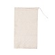 コットン収納ポーチ  巾着袋  長方形  アンティークホワイト  41x28cm HOUS-PW0002-01G-1