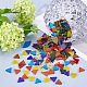 SUPERFINDINGS 232pcs Glass Glitter Mosaic 14x12mm Multi Color Triangle Glass Mosaic Tiles Craft for Home Decoration DIY Arts GLAA-FH0001-10-3