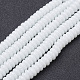 White Glass Rondelle Spacer Beads Strands X-GS031-2-1