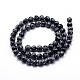 Flocon de neige naturelle obsidienne chapelets de perles rondes G-J303-09-4mm-2