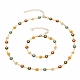 Ensembles de bijoux de colliers et bracelets à maillons de marguerite SJEW-JS01138-01-1