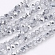 Faceted(32 Facets) Round Half Plated Electroplate Glass Beads Strands X-EGLA-J042-4mm-H02-2