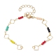 Realizzazione di braccialetti a maglie con perline di semi di vetro a rombo AJEW-JB01150-29-1