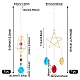Elecrelive 2Pcs 2 Style Rhombus & Star Colorful Glass Hanging Crystal Pendant Ornament HJEW-EL0001-18-2