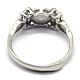 Componentes del anillo de dedo de plata de ley 925 ajustables STER-P041-17P-3