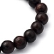Bracelets extensibles unisexes en bois naturel avec perles BJEW-JB05463-02-2
