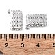 Brass Micro Pave Clear Cubic Zirconia Charms KK-F871-37P-3