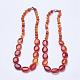 Natural Agate Beaded Necklaces NJEW-G922-01-2