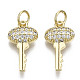 Brass Micro Pave Clear Cubic Zirconia Pendants ZIRC-N039-091-NF-1