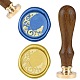 CRASPIRE Wolf Wax Seal Stamp Moon Vintage Wax Sealing Stamps Animal Retro 25mm Removable Brass Head Wooden Handle for Envelopes Invitations Wine Packages Greeting Cards Weeding AJEW-WH0100-737-1