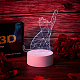 アクリル 3d クリエイティブ ビジュアライゼーション ランプ  タッチランプ  猫  透明  9.8~17.5x9.8~13x0.35~4cm  2個/セット DJEW-WH0010-53-5