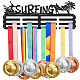 Estante de pared de exhibición de soporte de suspensión de medalla de hierro con tema de surf ODIS-WH0021-421-1
