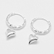 990 Sterling Silver Hoop Earrings EJEW-N0040-12S-1