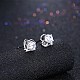 Exquisite 925 Sterling Silver Cubic Zirconia Stud Earrings EJEW-BB20115-3