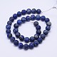 Chapelets de perles rondes en lapis lazuli mat naturel G-D743-8mm-2