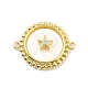 Rack Plating Brass Micro Pave Clear Cubic Zirconia Connector Charms KK-B054-25G-2