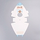 クリスマス厚紙紙箱  クリアウィンドウ付き  キャンディーバッグ  クリスマスパーティーの好意  雪だるま  ホワイト  5.5x10.3x16.9cm CON-G008-B01-6