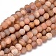 Frosted Round Natural Sunstone Bead Strands G-L357-10mm-06-1