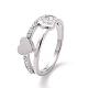 Crystal Rhinestone Heart Finger Ring RJEW-D120-03P-1