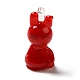手作りランプワークペンダント  ウサギのチャーム  暗赤色  26~27.5x12~13.5x18~18.5mm  穴：1.8~2.5mm LAMP-TAG0001-06-2