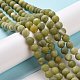 Chapelets de perles rondes en jade taiwan mat naturel G-M248-10mm-02-4