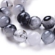 Quartz naturel tourmaliné / perles de quartz rutile noires X-G-E558-04-8mm-3