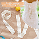 女性のウェディングドレスのジッパーの交換.  ドレスループ調節可能なフィット感のサテンコルセットバック  レースアップ フォーマルウエディングドレス  ホワイト  24~26.5x2.5mm SRIB-WH0012-08-5