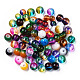 Разнообразные разноцветные круглые стеклянные бусины, 4 мм, отверстие : 1 мм, около 500 шт / упаковка