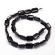 Dyed Natural Black Agate Rectangle Bead Strands G-L299-09-3