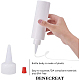 BENECREAT 8 Pack 6.8 Ounce(200ml) White Plastic Squeeze Dispensing Bottles with Red Tip Caps - Good For Crafts DIY-BC0009-06-2