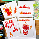 FINGERINSPIRE Flames Painting Stencil 8.3x11.7inch Large Fire Pattern Stencil for Painting Reusable Heart Patterns Drawing Template Plastic Skull Stencil Graffiti Theme Template for DIY Crafts DIY-WH0396-583-7