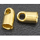 真鍮製コードエンドパーツ  ゴールドカラー  4.5x2.1mm  穴：1mm  内径：1.5mm X-EC111-2G-1