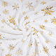 BENECREAT 1.84x1m White Velvet Fabric with Gold Snowflake Pattern DIY-WH0308-331-1