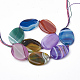 Agate teintée en bandes naturelles / perles en agate à rayures G-T105-07C-2