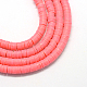 Flat Round Eco-Friendly Handmade Polymer Clay Bead Spacers X-CLAY-R067-4.0mm-25-1