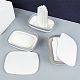 Plastikseifenbehälter Reiseseifenkofferhalter Seifenschalen mit Leinenseifenbeutel für das Badezimmer zu Hause im Freien AJEW-BC0004-02-6