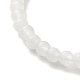 Ensemble de bracelet extensible de perles rondes en jade blanc naturel BJEW-JB07000-5