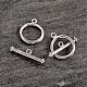 Platinum Plated Ring Sterling Silver Toggle Clasps STER-K014-H550-P-1